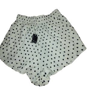 Farm Rio Women's White Black Polka Dot Drawstring Shorts Size XS